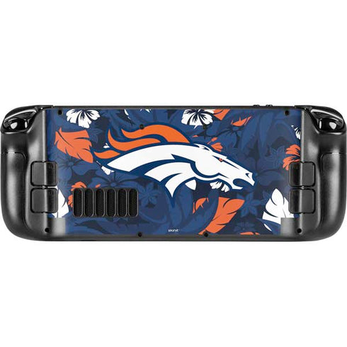 NFL Denver Broncos Tropical Print Steam Deck Handheld Gaming Computer Skin